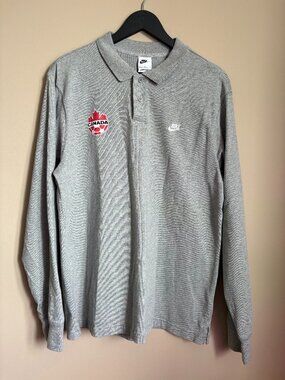 Men's Canada Soccer Long Sleeve Nike Polo Shirt